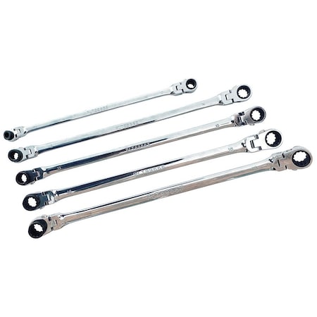 Atd Tools ATD 5-Piece XL Ratcheting Wrench Set with 10 Metric Sizes 99650